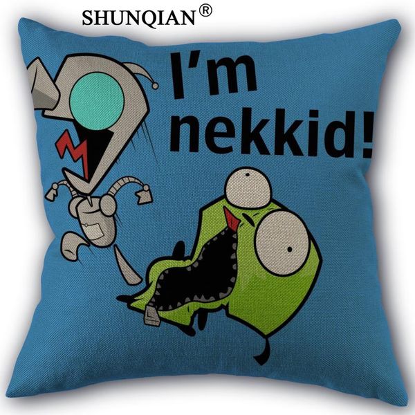 

invader zim cotton linen pillowcase wedding decorative pillow case 45x45cm one sides for home pillow cover a10.17