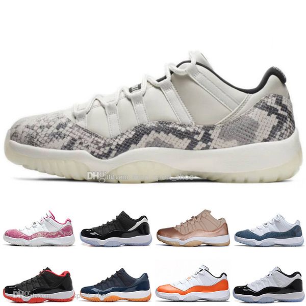 

11 low blue snakeskin bred closing ceremony navy gum men women basketball shoes 11s unc concord varsity red bred sneakers