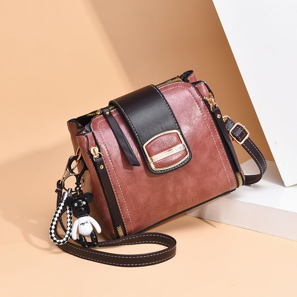 

2020 new korean fashion lady bucket bag printing retro simple messenger bag