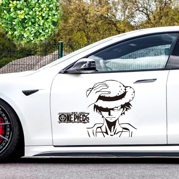 

japanese anime one piece car stickers luffy cartoon lovely funny decorated pvc decals waterproof,durable sun protection