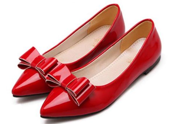 

2019 women's shoes in spring and autumn with new style flat bottom pointed end bowknot@2097, Black