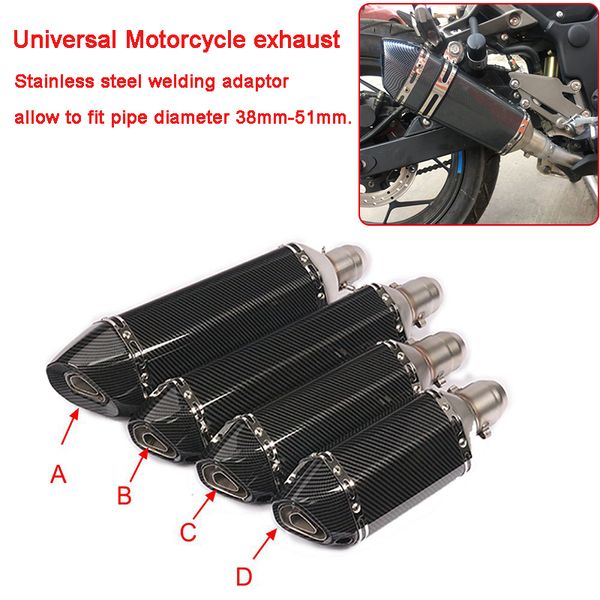 

38-51mm motorcycle scooter nmax dirt bike short exhaust muffler escape moto modified motocross street motorbike atv benelli