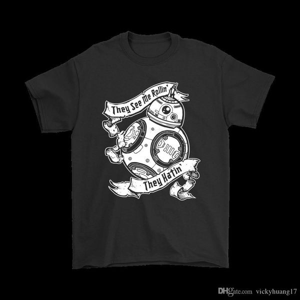 

brand the see me rollin' bb 8 android t-shirts 2019 summer men's short sleeve t-shirt, White;black