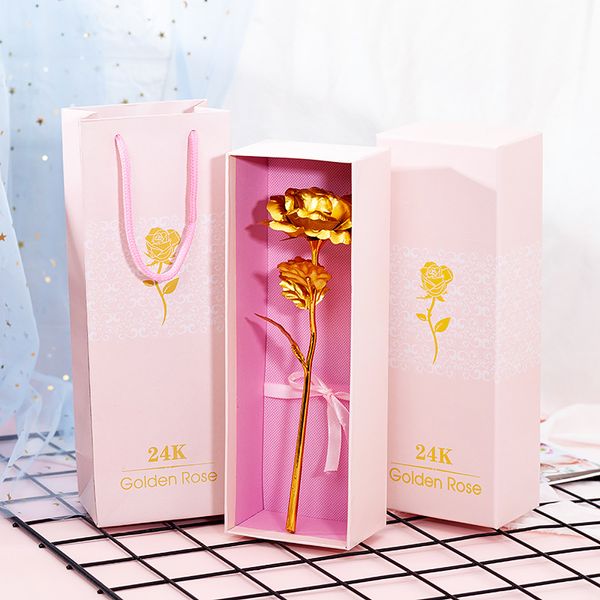 

24 к фольгированная золотая роза искусственный цветок день святого валентина подарок на день рождения романтическая роза цветок свадебный де