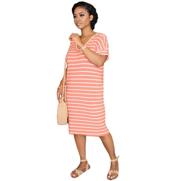 

long loose t shirt dress women black striped short sleeve summer dresses casual beach oversize streetwear dress with pockets, Black;gray
