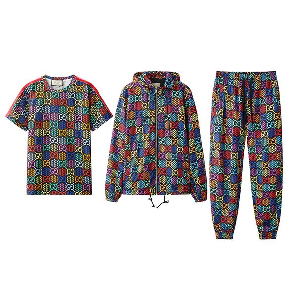 

2020 mens designer tracksuit letters embroidery suy sportswear short sleeves pullover jogger jacket + pants suits sportsuits, Gray