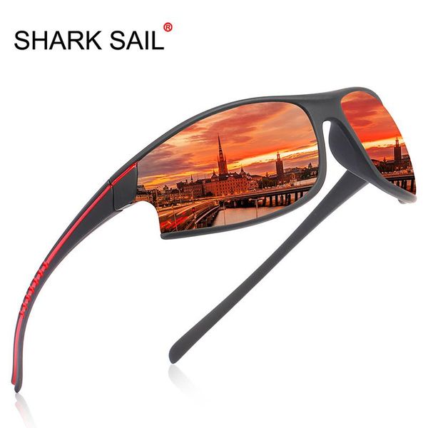 

shark sail brand design polarized sunglasses vision goggles men's car driving glasses men classic design all-fit mirror sunglass gfumw