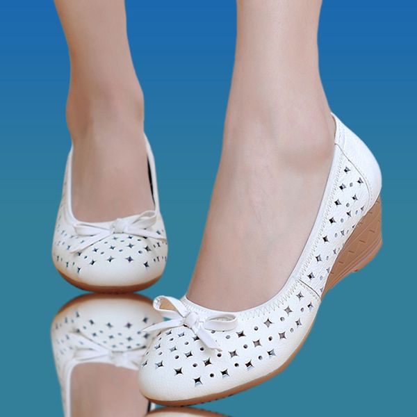 

2019 summer style hollow out sandals soft leather women shoes pointed toe high heel sweet woman pumps plus size retro shoes 66, Black