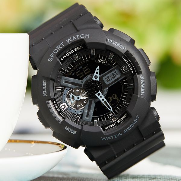 

sport watch for men led display 3bar water resistant digital wristwatches auto date digital movement smart sport watch, Slivery;brown