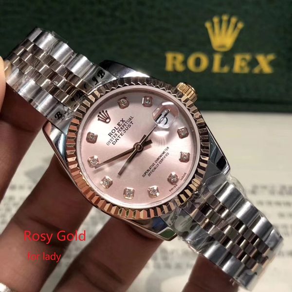 

2012 good quality brand watche 31mm famou 13 rolex women watch automatic menchanical movement apphire gla with green box 12, Slivery;brown