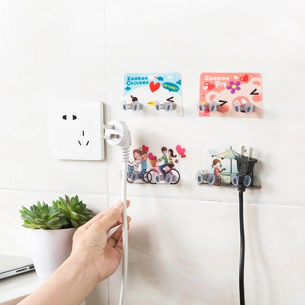 

hook up kitchen home office wall adhesive plastic power plug socket holder creative hanger pp modern drop shipping july27