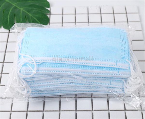 

masks disposable with elastic face ear loop 3 ply breathable 50pcs and comfortable for blocking dust air pollution pack 2020 5hwp