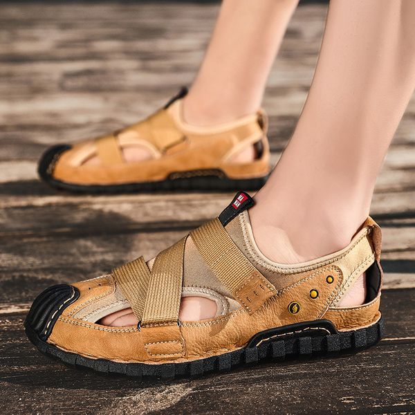 

sandals men's breathable men casual beach shoes summer rome size 39-48, Black