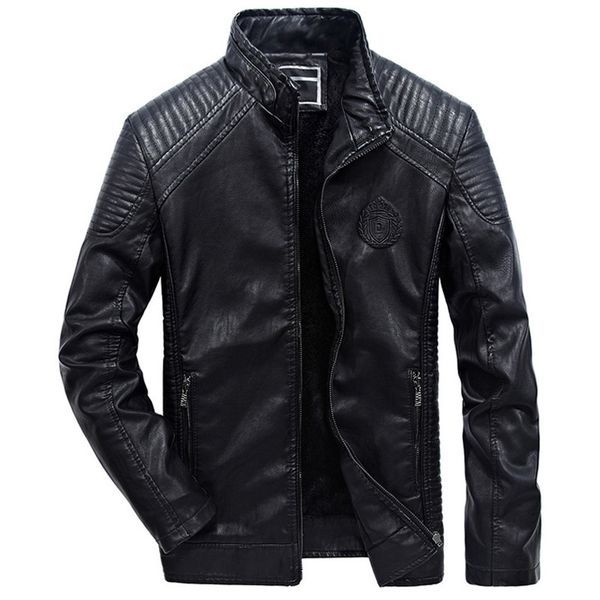 

mens faux fur warm jackets fleece solid color stand collar winer thick coat male hip hop bomber jacket motorcycle bike coats, Black