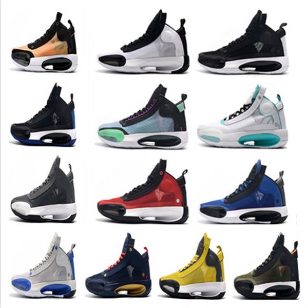 

2019 new jumpman xxxiv 34s mens basketball shoes blue void green black white red yellow for 34s mens sports sneakers shoes40-46