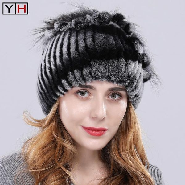 

winter women genuine rex fur hat lady knitted natural real fur cap 100% real skullies beanies, Blue;gray