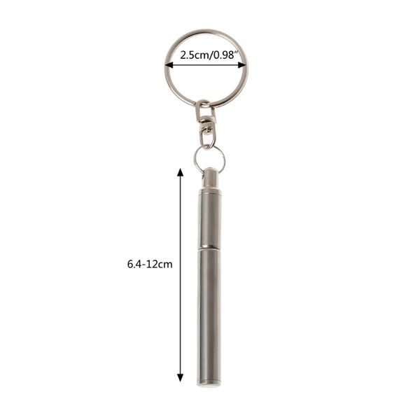 

portable stainless steel ballpoint pen metal key ring keychain tools, Silver