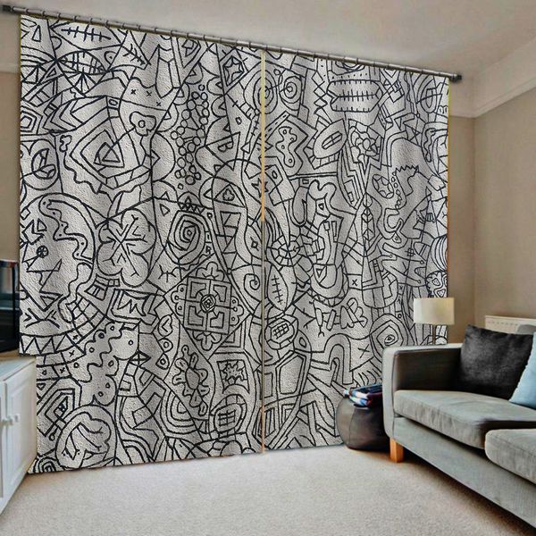 

morden curtains customized size luxury blackout 3d window curtains for living room grey curtains