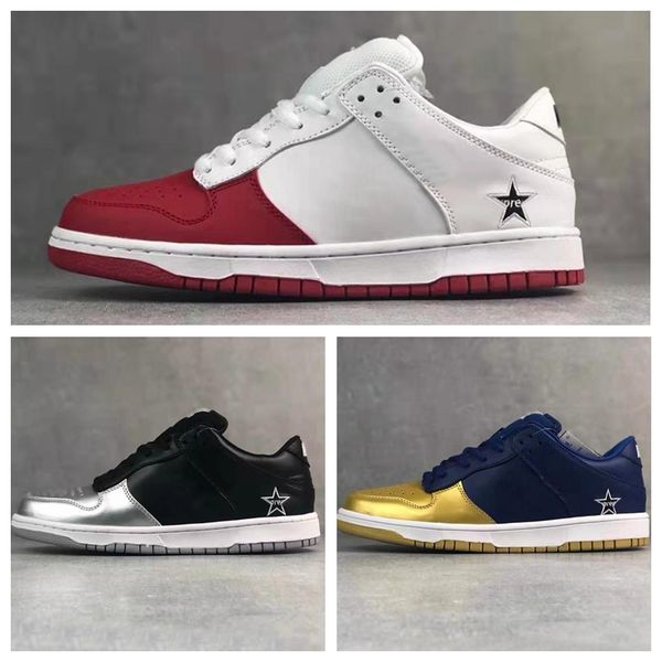 

2019 superme x sb dunk low skateboard shoes for men women luxury designer casual sneakers platform fashion mens running trainers size 36-45