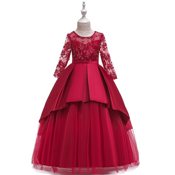 Kids Girls Red Christmas Gift Dress Cape Fancy Xmas Princess Party Swing Dress