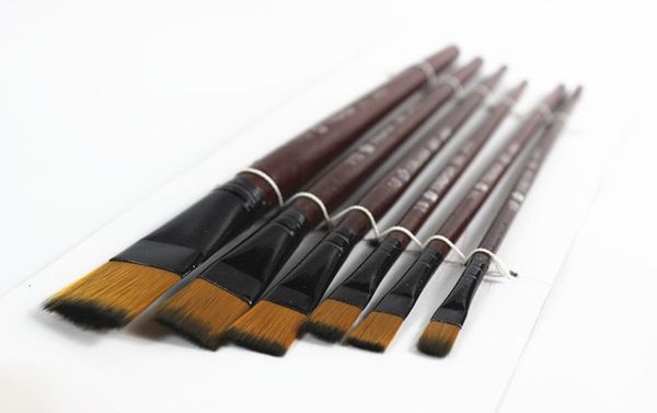 

6pcs artist nylon oil paint brush pen for painting wooden handle paint brushes for acrylic painting student school supplies #lr3