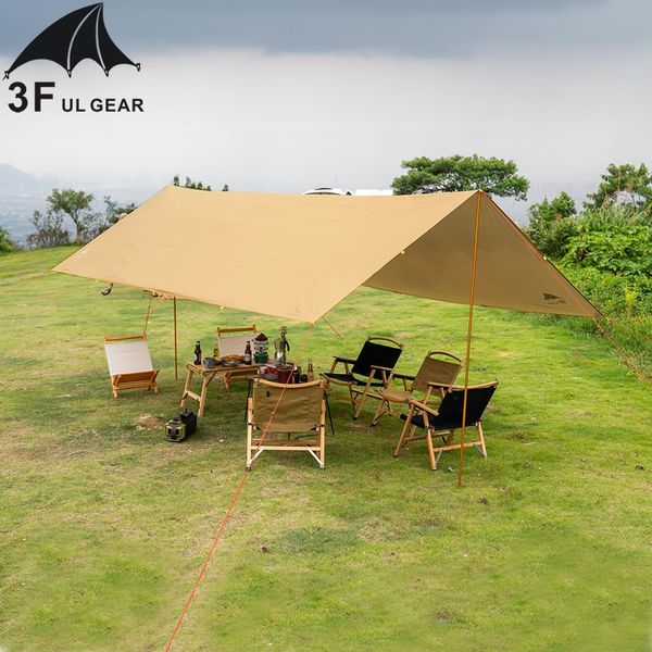 

3f ul gear tarp ultralight 210t silver uv raincanopy sunshade outdoor camping hammock rain beach sun shelter