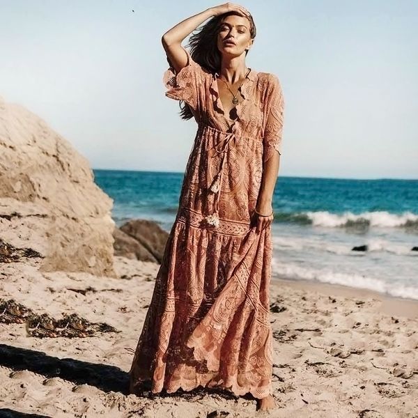 

summer women cover ups beach bikini wrap dress crochet lace swimsuit long dress bikini cover up for ladies swimwear, Blue;gray