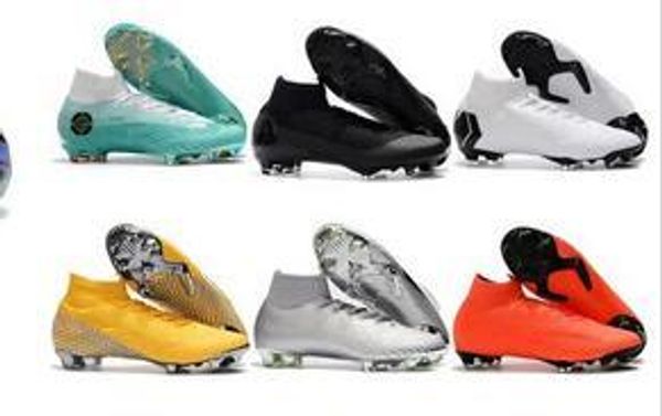 

mens soccer shoes mercurial superfly vi 360 elite neymar ronaldo fg football boots superflyx vi cr7 ic high ankle soccer cleats black