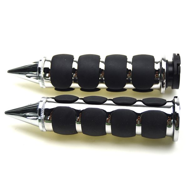 

серебряный 1pair 1 «» 25 мм или 7/8 «» 22мм ручка мотоцикл на заказ хром алюминия рукоятки для chopper cruiser рукоятки