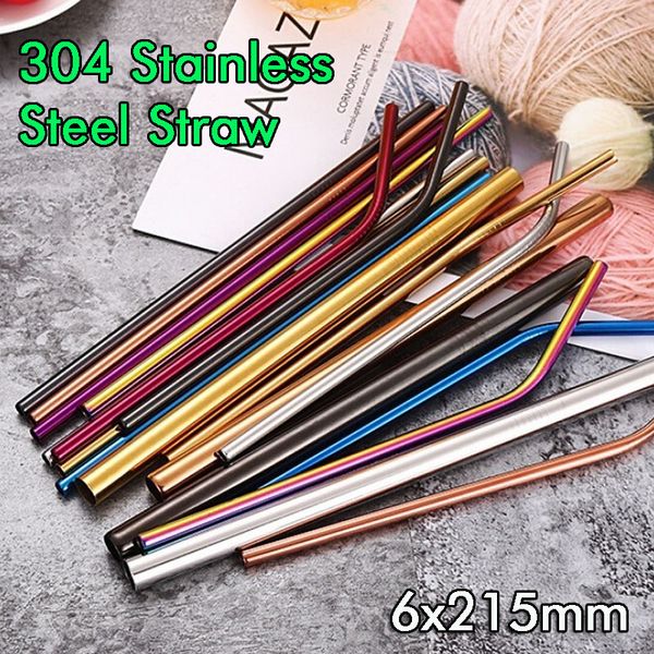 

reusable metal straws drinking straws 304 stainless steel straws 7 colors harmless healthy for vacuum tumbler mugs cups cereal milk