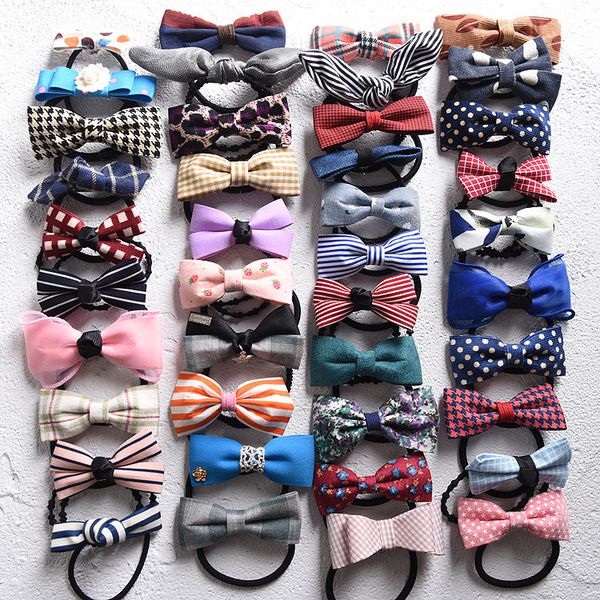 

мода лук волос веревка сладкий военно-морской флот ветер печати полосатая ткань волос резиновые полосы смешиваются разные стиль оптом, Pink