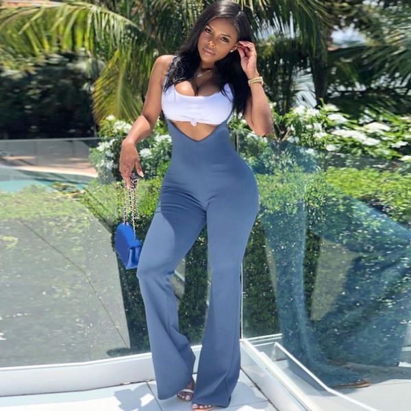 

new summer light blue bodycon jumpsuits fashion spaghetti strap tight hollow out long playsuits summer casual overalls, White;black