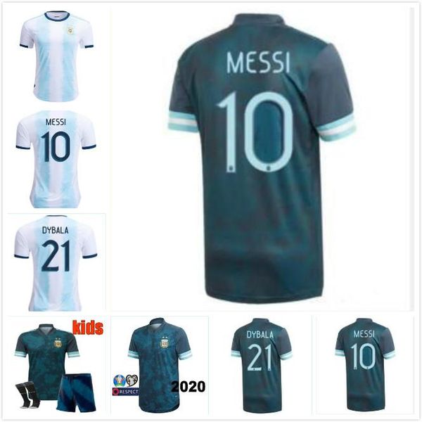 

2020 2021 argentina america home soccer jersey 19 20 messi dybala higuain football shirts aguero icardi mascherano camiseta de, Black;yellow