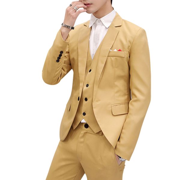 

vogue men slim fit social blazer spring autumn fashion solid wedding dress coat casual plus size business male suit jacket, White;black