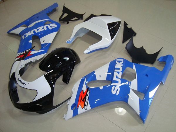 

4 подарков нового abs мотоцикл обтекатели комплект подходит для suzuki gsx-r600 gsx-r750 600 750 k1 2001 2002 2003 01 02 03 sky blue белых