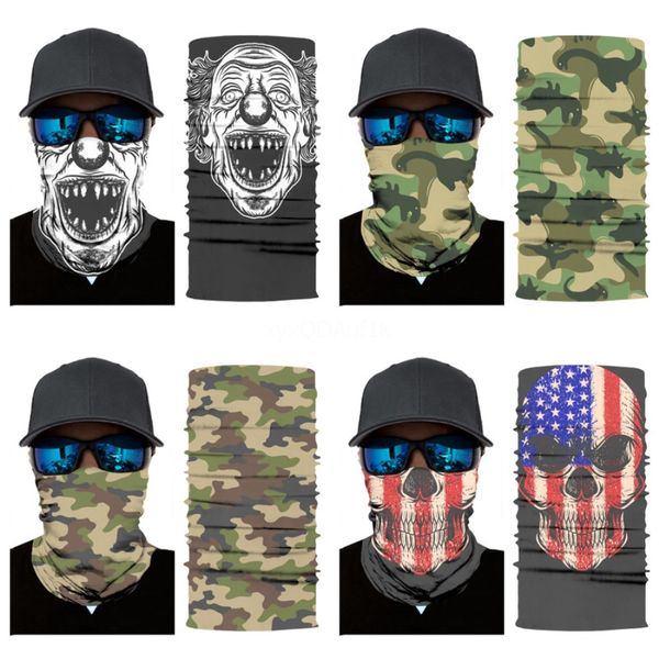 

new new bandanas multifunctional outdoor cycling skull scarf magic turban sunscreen hair band riding mask cap for men cycling jh01#610, Blue;black