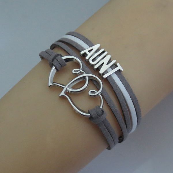 

fashion charm aunt bracelets fashion girl jewelrys gifts infinity women love heart bracelets, Golden;silver