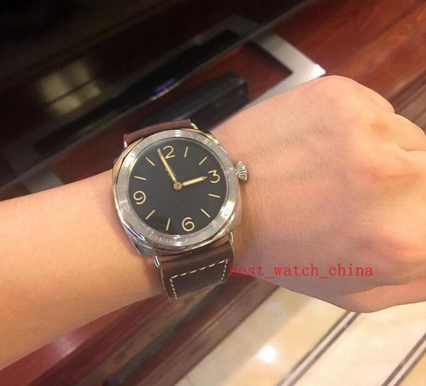 2019 Luxus Hochwertiges schwarzes Zifferblatt 47 mm PAM00685 PAM685 685 Lederarmband Herrenuhren Automatik Herrenuhr Uhren Das Neueste