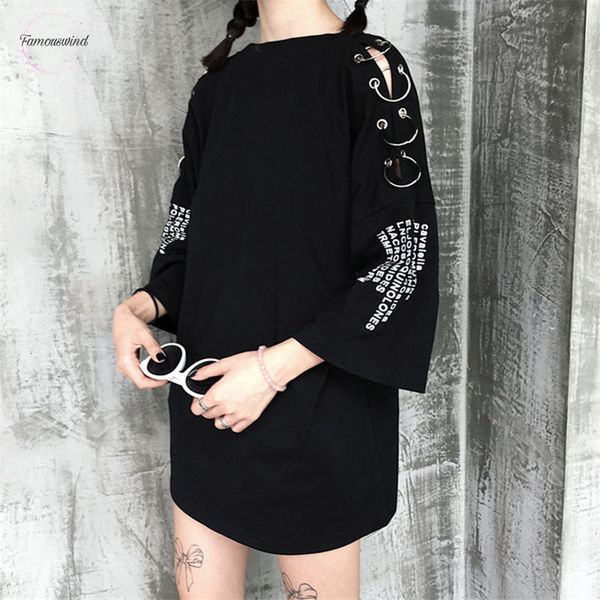

causal design t shirt short sleeve o neck flutter sleeve letter print t shirt woman long tee tshirts 35281, White