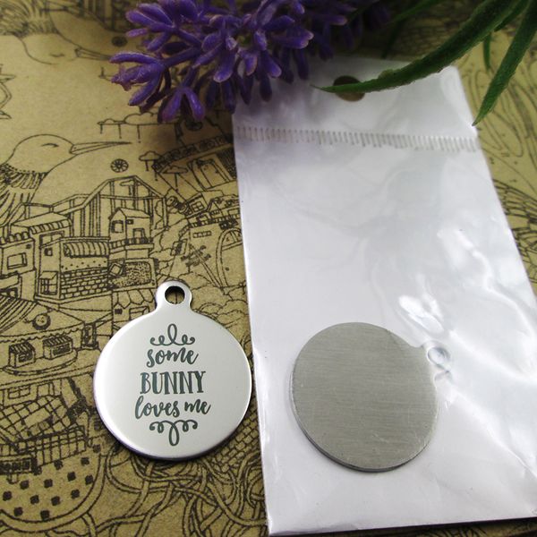 

40pcs--"some bunny loves me"stainless steel charms more style for choosing diy charms pendants for necklace, Bronze;silver