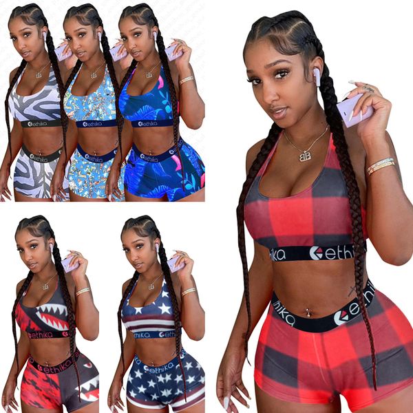 

бикини set женщин одежда купальник листовых stripes печать swimwear бюстгальтер топика + шорты для плавания 2pcs женщин пляжной d5610, White;black