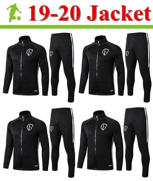 

2019 corinthiÃ¡ns club new arrivals mens long sleeves zipper jacket spring sportswear for male brand windbreaker jacket set with pants, Black;red