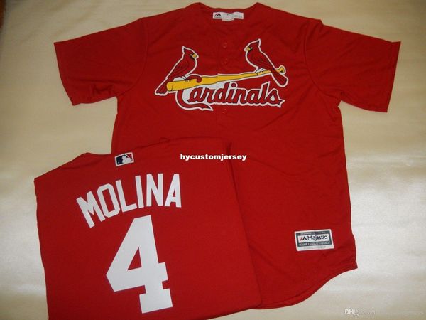

custom st. louis #4 yadier molina sewn baseball jersey alt red mens stitched jerseys big and tall size xs-6xl for sale, Black;blue