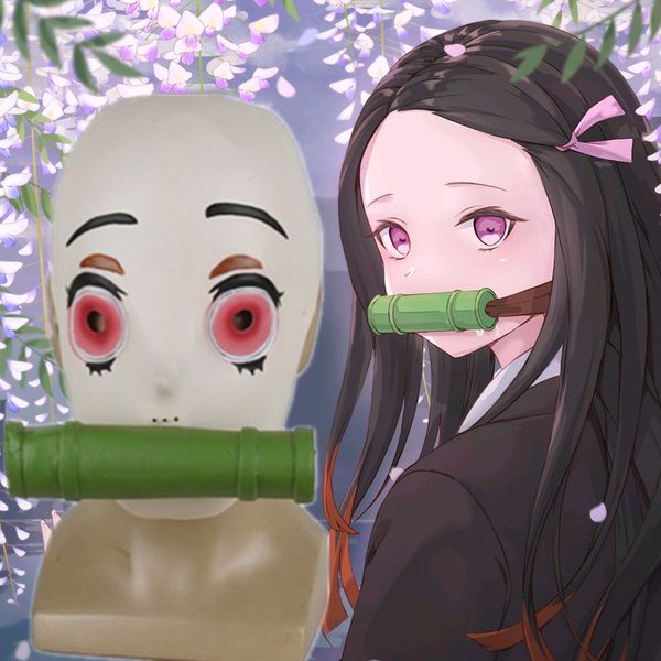 Kamado Nezuko Half Face Latex Mask Demon Slayer Kimetsu No Yaiba Cute Character Cosplay Pseudo Niang Party Props Buy At The Price Of 15 46 In Dhgate Com Imall Com