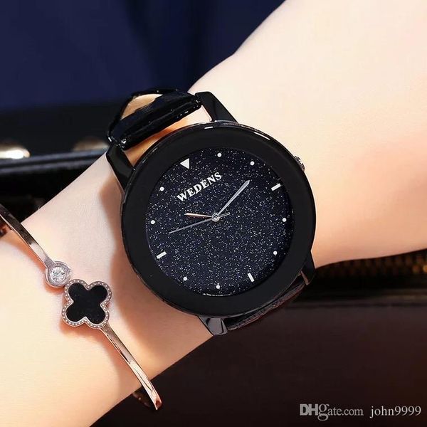 New Lady Fashion Dials Star Watch Personality Cool Black Belt Watch Waterproof Watches Couple Watches From Blueenchantress97 30 4 Dhgate Com