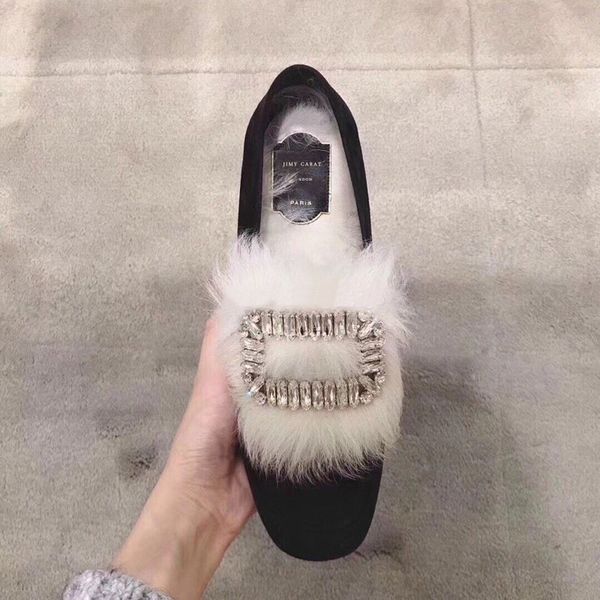 

ladies shoes shallow single shoes slip-on zapatos de mujer square toe buty damskie square crysta scarpe spring autumn fashion, Black