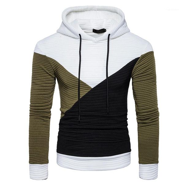 

long sleeve hooded sweatshirts fashion patchwork homme pullover new men clothing men contrast color designer hoodies casual, Black