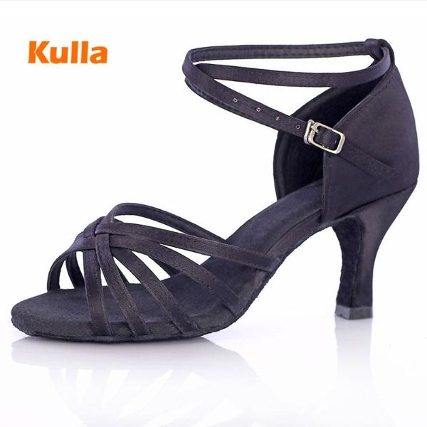 

women professional latin dance shoes for ballroom party tango salsa satin training dancing shoes for ladies/girl heeled 5cm/7cm