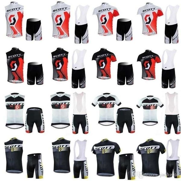

fiery sales scott men cycling jersey bike short sleeve mountaion mtb sleeveless breathable bib shorts cycle clothing ropa ciclismo f60605, Black;red