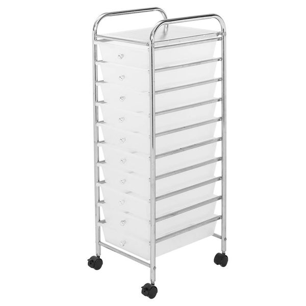 

clear 10-drawer organizer cart rolling cart